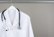 Lab Coat with Stethoscope on Hanger