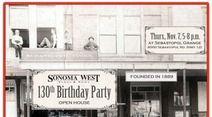 It’s party time! Come to Sonoma West Times & News’ 130th birthday on Nov. 7