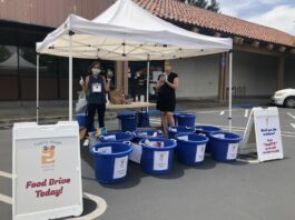 Drive-thru food drive in Sebastopol on Jan. 18