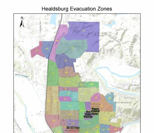 Healdsburg releases its evacuation zone map