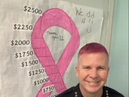 Sebastopol police chief dyes hair pink for breast cancer fundraiser