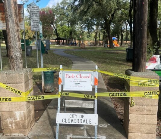 Cloverdale’s City Park closed until Wednesday