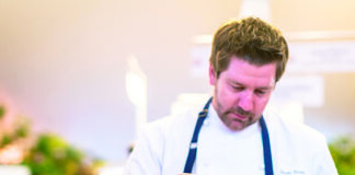 Chef Dustin Valette prepares a dish