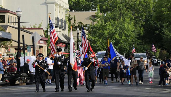The color guard and Boy Scouts led the 73rd annual FFA Twilight Parade in Healdsburg on May 26.