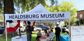 Museum tent at Healdsburg Plaza