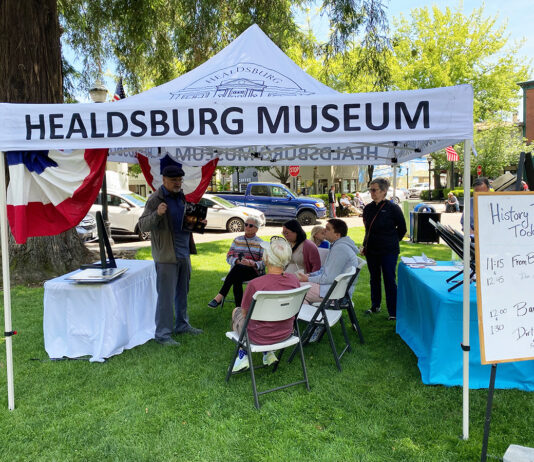 Museum tent at Healdsburg Plaza