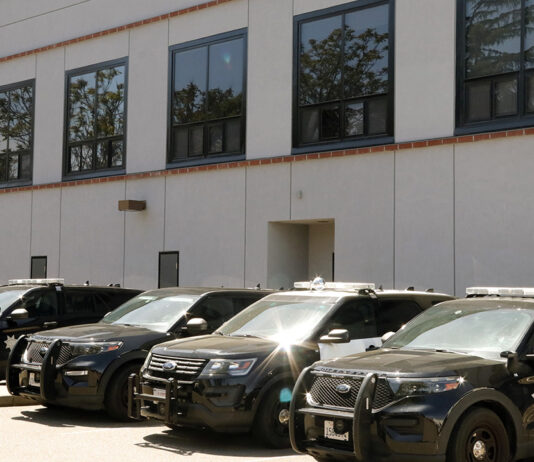 Police cars behind Healdsburg station