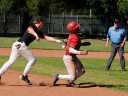 Runner tagged out