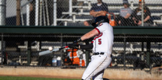 Healdsburg baseball player hits home run