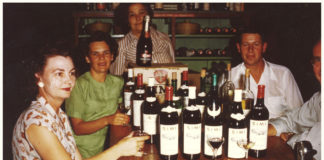 Old photo of Simi winery customers