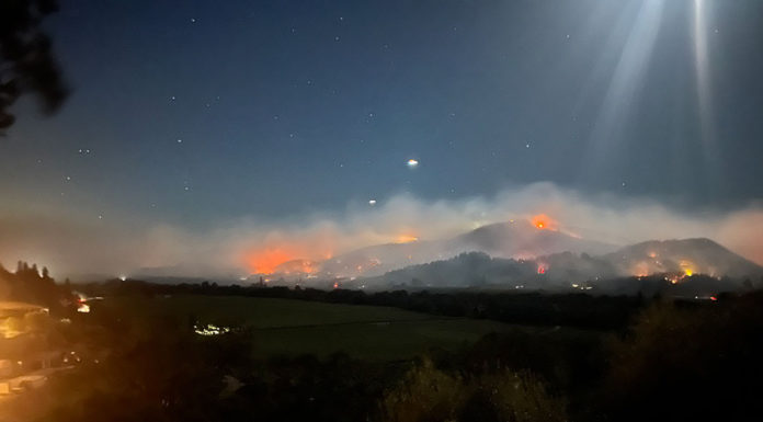 Night view of fire