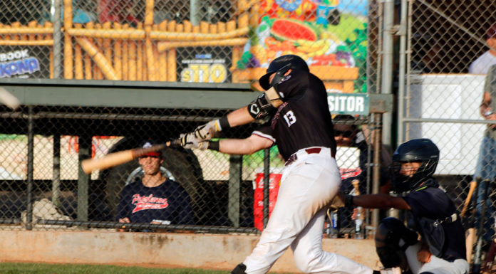 Batter swinging
