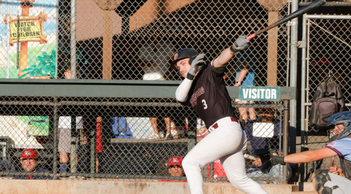 Baseball player gets a hit