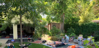 Yoga in the backyard