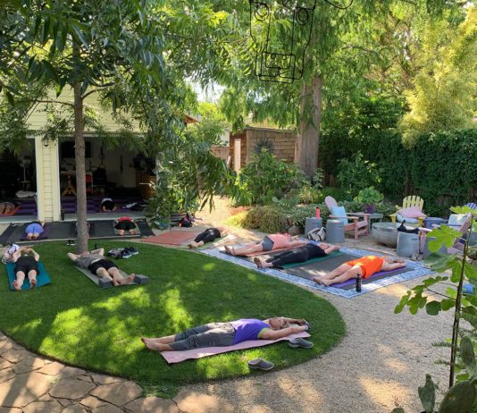 Yoga in the backyard