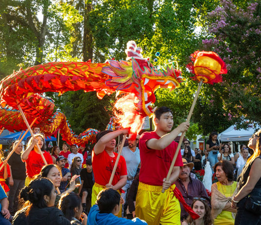 Dragon parade in Healdsbur