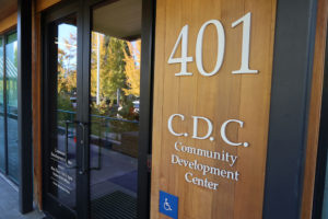 Front door of Healdsburg city offices