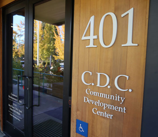 Front door of Healdsburg city offices