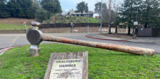 Art installation hammer in Healdsburg