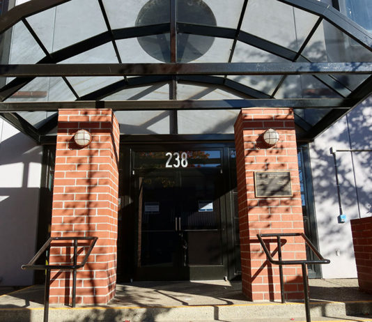 front door of police station