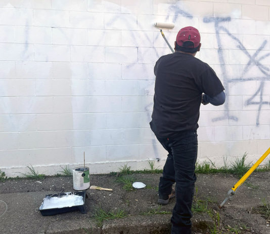 Cops Nab Spray-Paint Vandals in Early AM Response Painting over graffiti on Alley 8