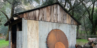 Lumber milling blades outside of Healdsburg