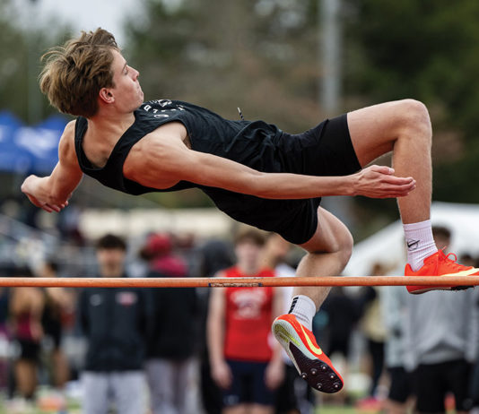 Track & Field Athletes Off to the Races Teague Jasper clears 5'10"
