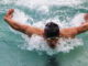 BUTTERFLY Leo Kluse in midstroke at a 2025 meet.