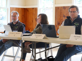 Healdsburg city council members Chris Herrod, Evelyn Mitchell and David Hagele