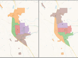 Alternative maps for city council election districts in Healdsburg