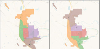 Alternative maps for city council election districts in Healdsburg