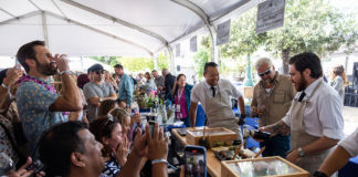 Under the big tent at the Healdsburg Food & Wine Experience