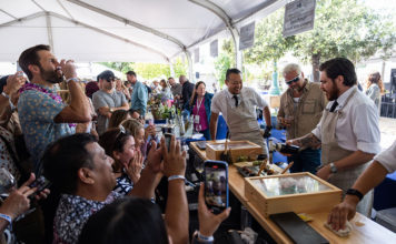 Under the big tent at the Healdsburg Food & Wine Experience