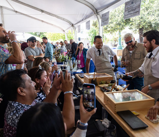 Under the big tent at the Healdsburg Food & Wine Experience