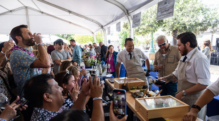 Under the big tent at the Healdsburg Food & Wine Experience