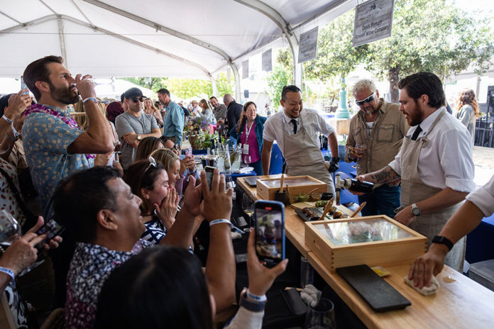 Under the big tent at the Healdsburg Food & Wine Experience