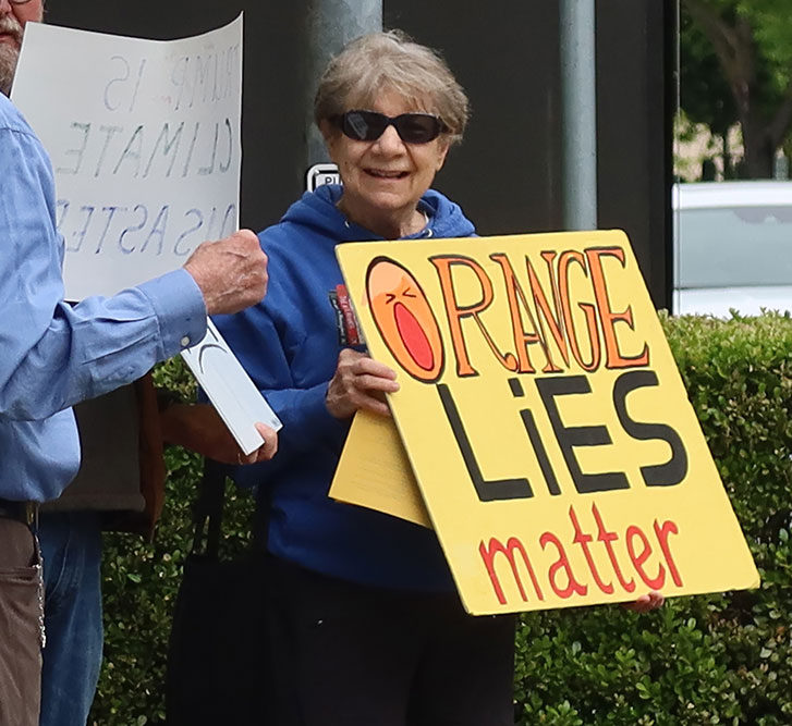 Valerie White and anti-Orange sign