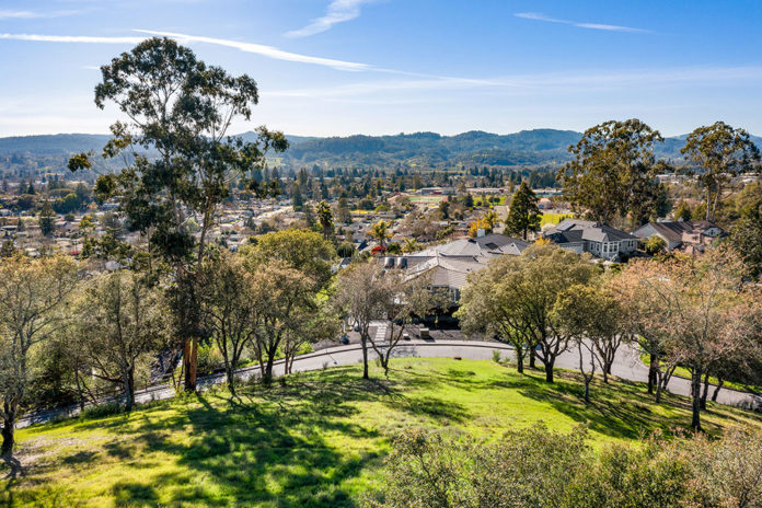 View of Healdsburg from Borel Road