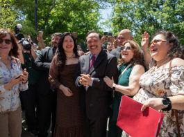 Abel De Luna and family at the renaming ceremony