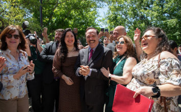 Abel De Luna and family at the renaming ceremony