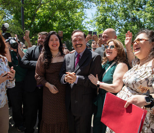 Abel De Luna and family at the renaming ceremony