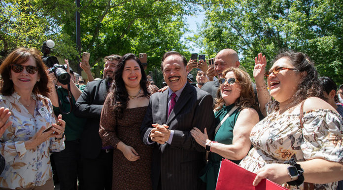 Abel De Luna and family at the renaming ceremony