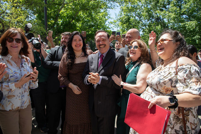 Abel De Luna and family at the renaming ceremony