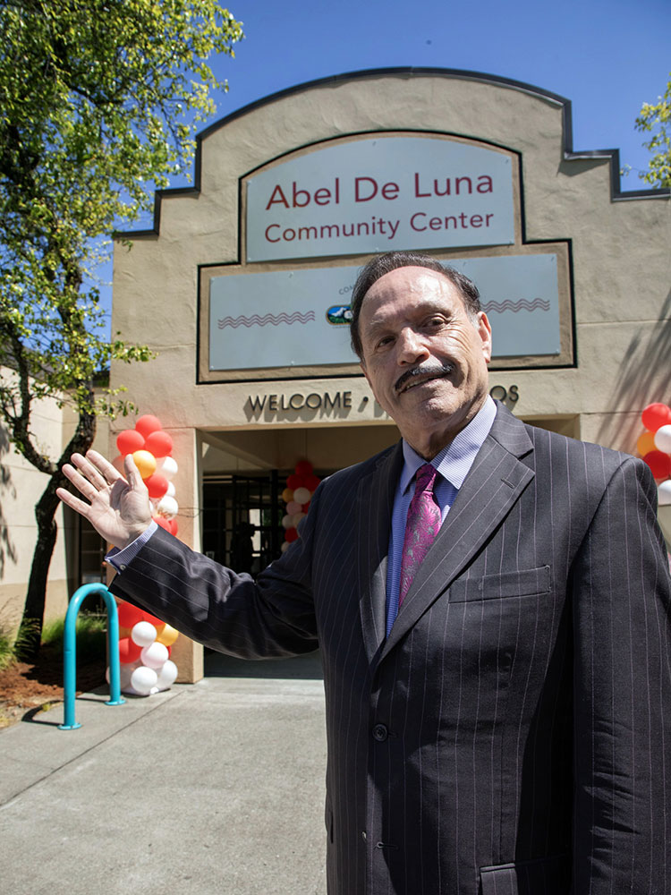 Abel De Luna at the newly-named community center.