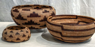 Pomo baskets at the Healdsburg Museum