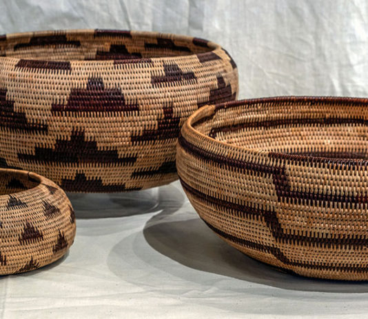 Pomo baskets at the Healdsburg Museum