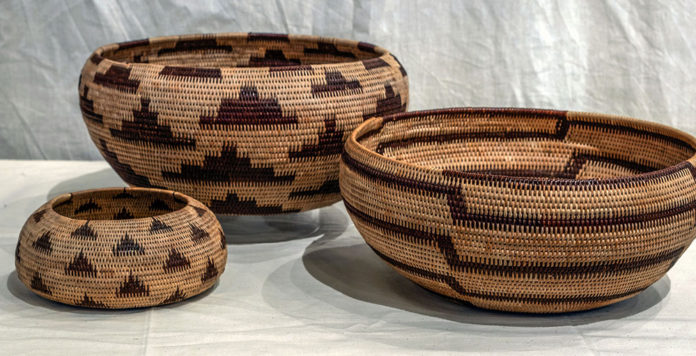 Pomo baskets at the Healdsburg Museum