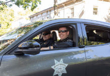 Police car with Chief Matt Jenkins