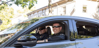 Police car with Chief Matt Jenkins