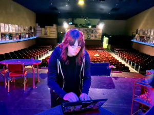 Working the stage lighting